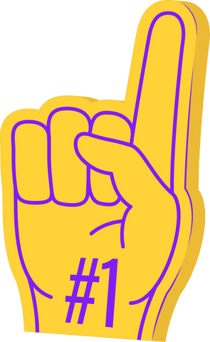 yellow transparent foam finger with purple outline illustration - Download Free Stock Videos Pikwizard.com