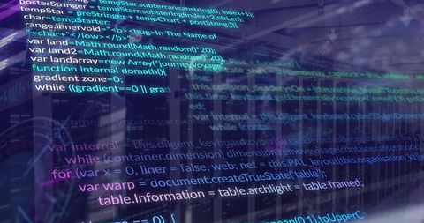 Data Processing Overlapping with Server Room Tech Concept - Download Free Stock Images Pikwizard.com
