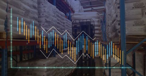 Warehouse Operations Visualized with Digital Financial Graph Interface