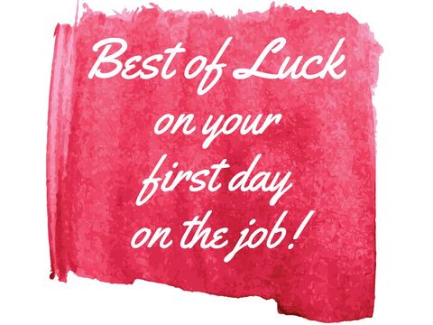 inspirational first day job greeting card with pink watercolor background - Download Free Stock Templates Pikwizard.com