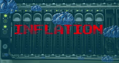 Inflation and Cloud Technology in Server Room Concept - Download Free Stock Images Pikwizard.com