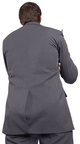 Caucasian Businessman from Behind on Transparent Background