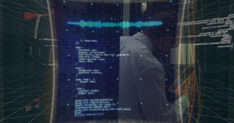 Tech Engineer Analyzing Server Interface with Data Overlay - Download Free Stock Images Pikwizard.com