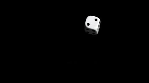 Dice Bouncing in Minimalist Black Background