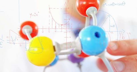 Scientist Manipulating Molecular Structure with Mathematical Formulae Overlay - Download Free Stock Images Pikwizard.com