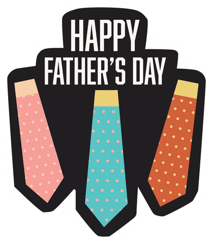 Father's day ties graphic on transparent background