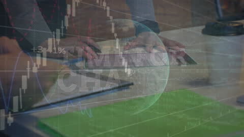 Finance Digital Overlay with World Concept and Data Graphics