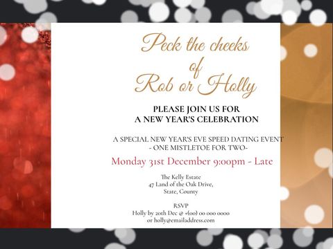 Festive Invitation for New Year's Eve Speed Dating Event - Download Free Stock Templates Pikwizard.com