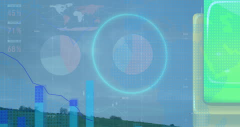 Abstract Data Visualization with Green Energy Theme