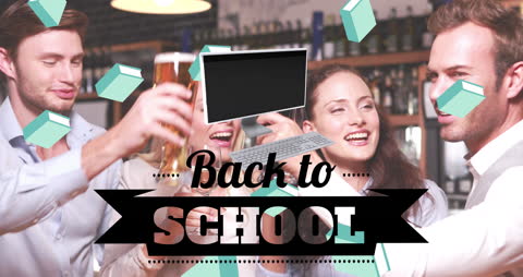 Back to School Celebration with Friends in a Bar