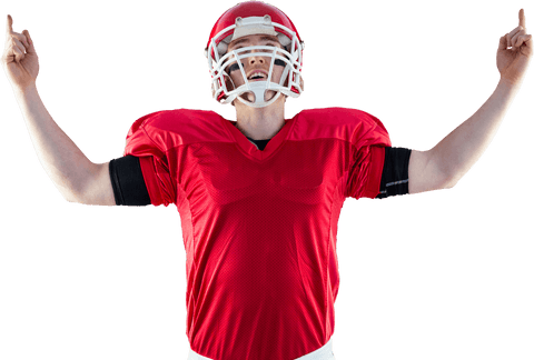 Triumphant American Football Player Celebrating Victory Transparent - Download Free Stock Videos Pikwizard.com