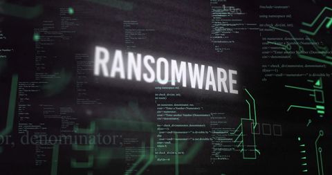 Ransomware Cybersecurity Threat with Digital Code Background - Download Free Stock Images Pikwizard.com