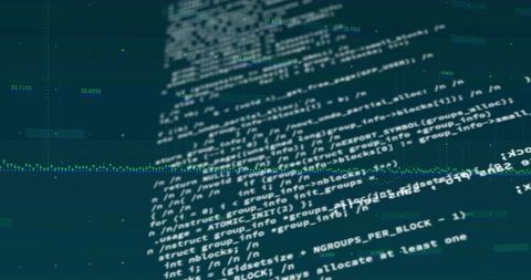 Floating Code Blocks in Futuristic Data Space