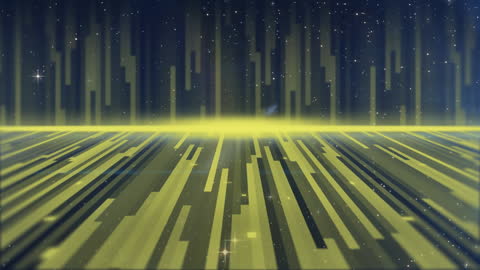 Futuristic Digital Tunnel with Geometric Patterns and Lights