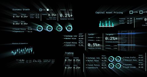 Advanced Financial Data Processing on Digital Network Display - Download Free Stock Images Pikwizard.com