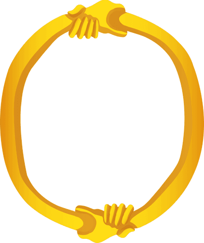 Transparent Frame Formed by Interlocking Golden Hands - Download Free Stock Videos Pikwizard.com