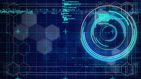 Futuristic Digital Interface with Data and Technology Elements