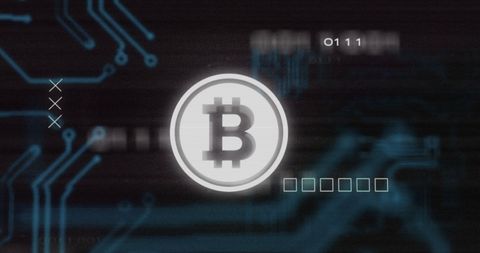Digital Bitcoin Symbol with Circuit Board Effects and Data Glitches - Download Free Stock Images Pikwizard.com