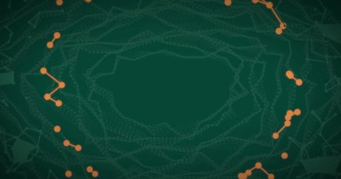 Abstract Digital Network with Orange Nodes on Green Background - Download Free Stock Images Pikwizard.com
