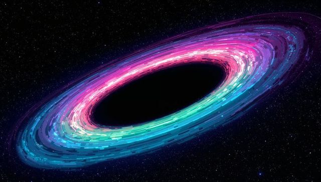 Digital Galaxy: Luminous Pixel Ring in Cosmic Darkness