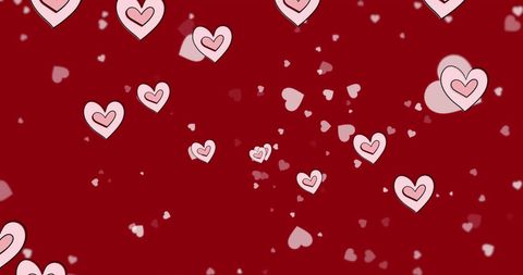 Floating Pink Hearts on Red Background for Romantic Themes - Download Free Stock Images Pikwizard.com