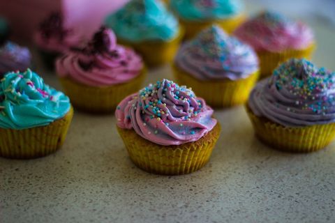 Colorful Assorted Cupcakes on Countertop