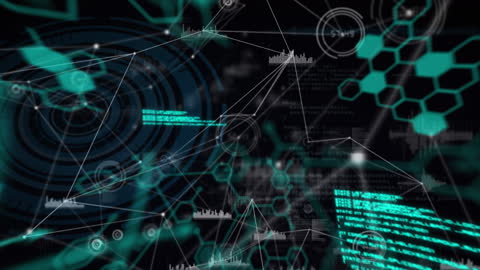 Futuristic Technology Network with Scientific Overlays