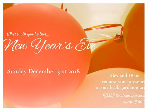 festive new year's eve party invitation with vibrant balloons - Download Free Stock Templates Pikwizard.com