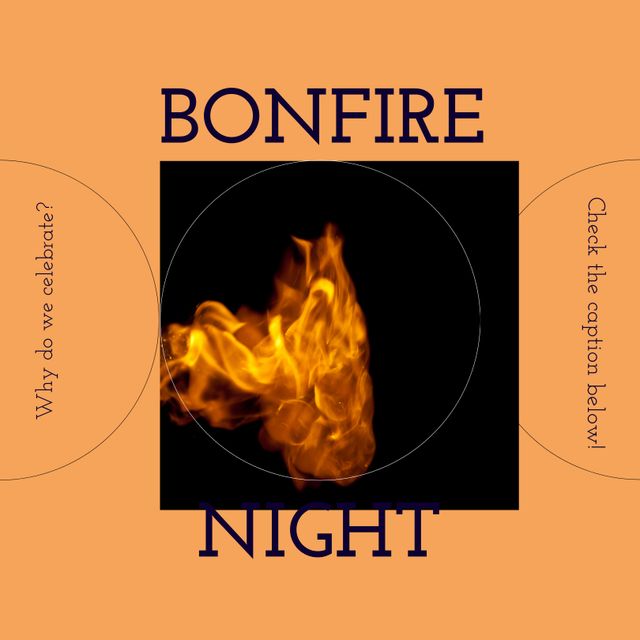 Bonfire Night Celebration with Burning Flame Graphic - Download Free Stock Templates Pikwizard.com