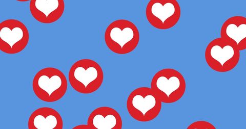 Floating Red Heart Icons on Blue Social Media Background - Download Free Stock Images Pikwizard.com