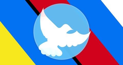 peace dove icon on vibrant panel background representing unity - Download Free Stock Images Pikwizard.com