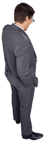 transparent businessman reflecting while adjusting glasses - Download Free Stock Videos Pikwizard.com