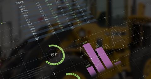 Futuristic Data Interface Over Construction Background - Download Free Stock Images Pikwizard.com