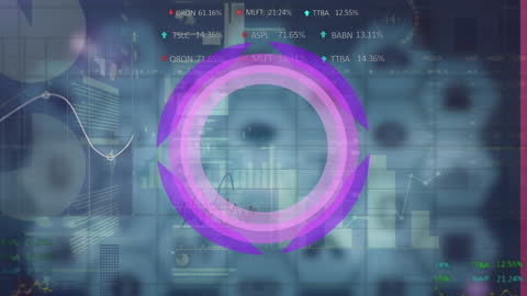 Rotating Purple Scanner on Digital Data Screen Interface