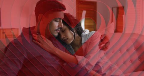 Romantic Afternoon: Couple Relaxing in Cozy Living Room