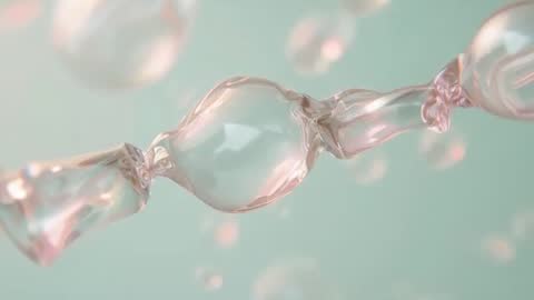 Translucent Chain Shifting and Rotating with Floating Droplets