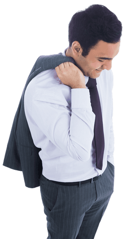 Happy Biracial Businessman on Transparent Background