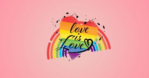 Love is Love Rainbow Heart LGBTQ Pride Design - Download Free Stock Images Pikwizard.com