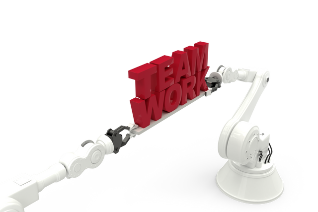 Transparent Robot Arms Holding Teamwork Text Vector - Download Free Stock Videos Pikwizard.com