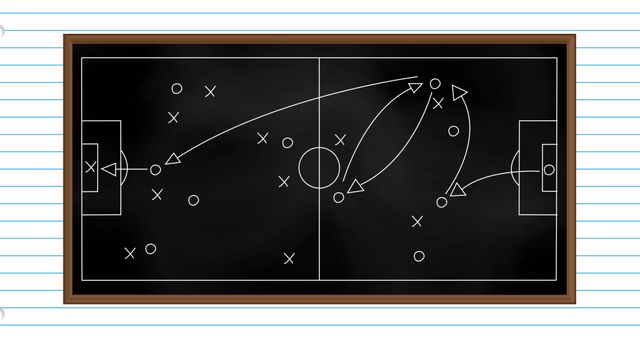 Football Game Strategy Drawn on Blackboard for Competition Planning - Download Free Stock Images Pikwizard.com