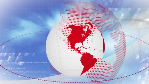 Digital Globe with Abstract Network on Blue Background