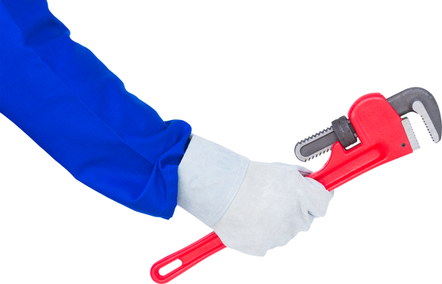 Workman Hand Holding Adjustable Red Pipe Wrench on Transparent Background - Download Free Stock Videos Pikwizard.com