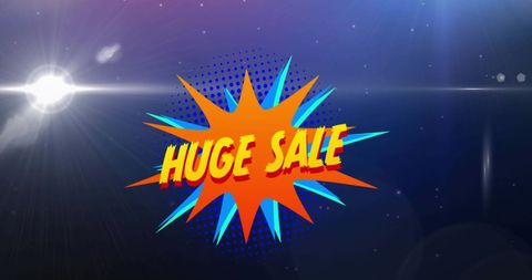 Retro Comic Style Huge Sale Announcement Banner - Download Free Stock Images Pikwizard.com