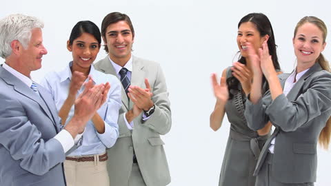 Diverse Business Team Celebrating Together with Applause