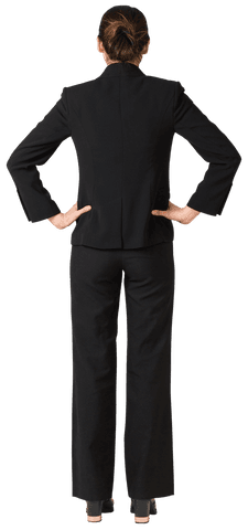 Businesswoman Standing Confidently with Hands on Hips Transparent Background