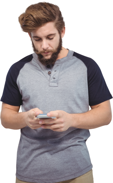 Hipster Man Using Cellphone with Transparent Background Standing - Download Free Stock Videos Pikwizard.com