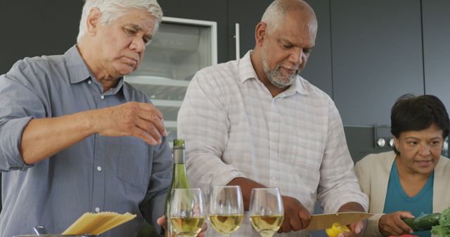 Senior Adults Preparing Dinner Together in Modern Kitchen - Download Free Stock Images Pikwizard.com