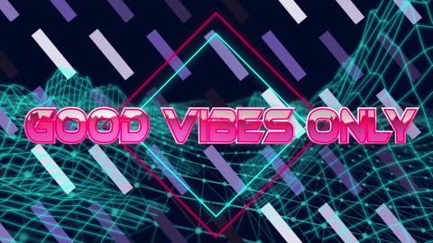Good Vibes Only Retro Neon Cyber Background