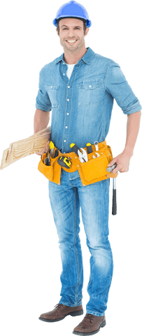 transparent smiling carpenter holding wooden planks standing - Download Free Stock Videos Pikwizard.com