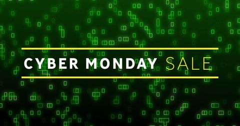 cyber monday sale banner with digital binary background - Download Free Stock Images Pikwizard.com
